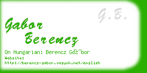 gabor berencz business card